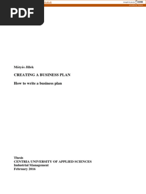 CREATING A BUSINESS PLAN