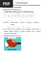 Soal Matematika Kelas 5 Bilangan Cacah Sampai 1000000 Kurikulum Merdeka ...