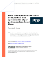 Facundo C. Rocca (2012) - de La Crítica-Política A La Crítica de La Política. Una Aproximación Al Par Políticasociedad en El Joven (... )