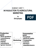 Agricultural Marketing - AGB341 UNIT 1