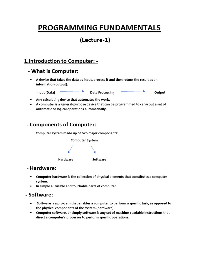 Programming Fundamentals | PDF