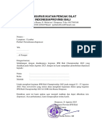 Surat Dispensasi Ipsi Bali Championship 2023