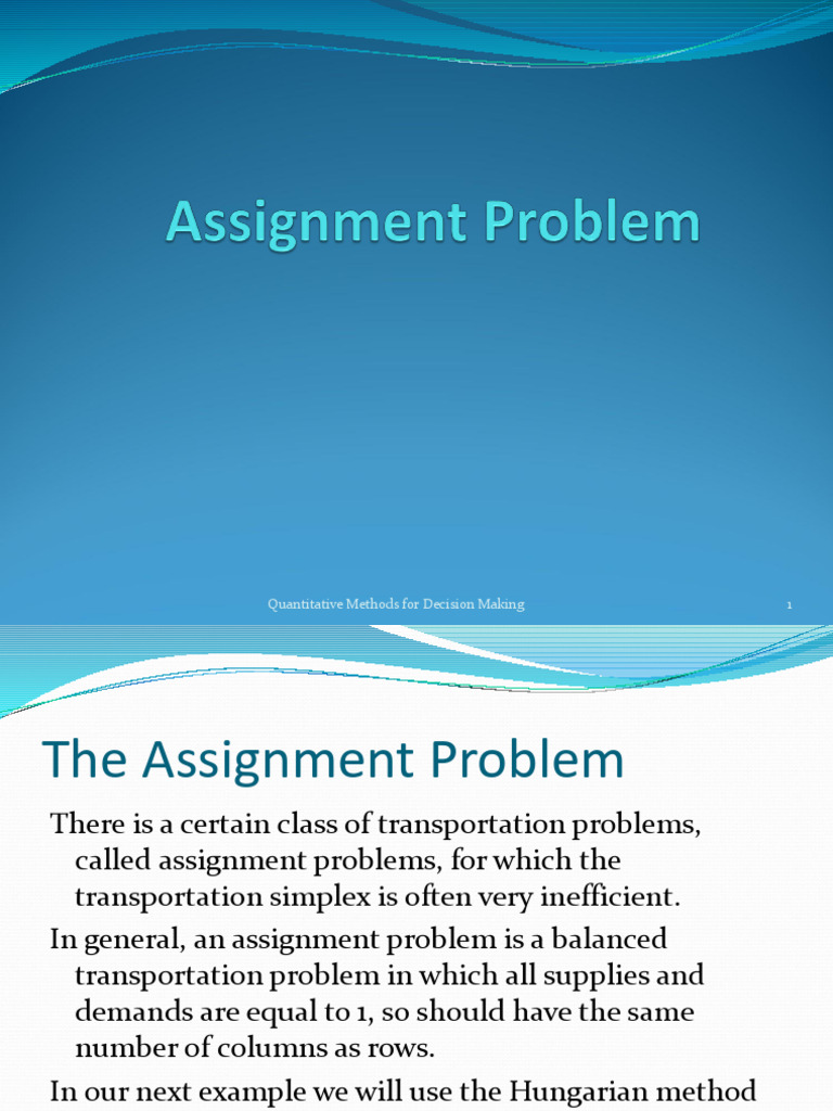 define assignment theory