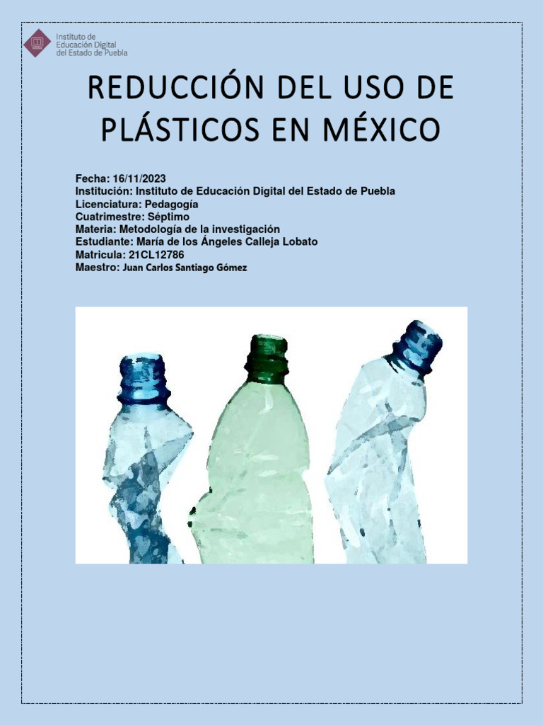 Reducción de Plásticos en México | PDF | El plastico | Residuos