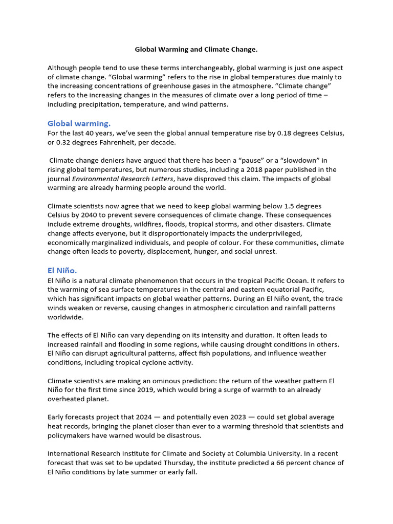 Global Warming and Climate Change Overview | PDF | Kyoto Protocol ...