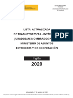 Listado Traductores Jurados Maec 2020 Ingles