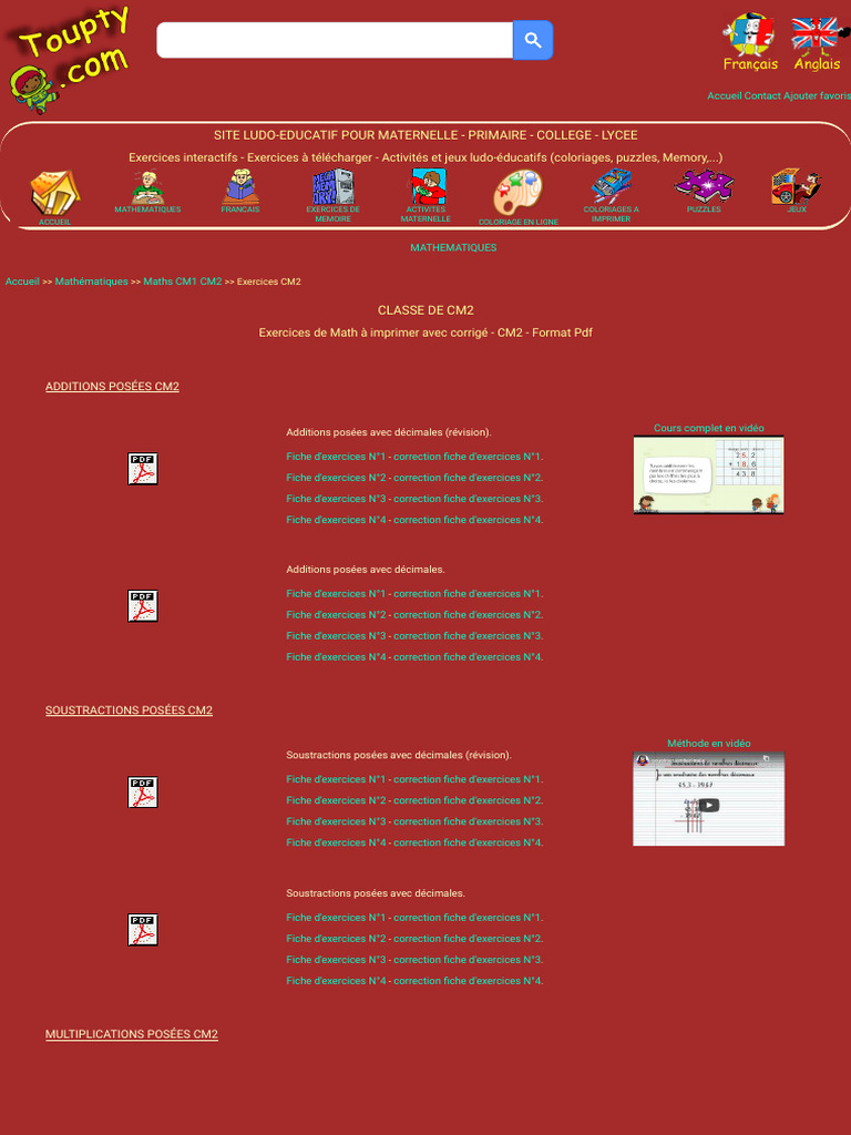 MATHSCM2 ExercicesàauformatPDFaveccorrection - Toupty.com 1701462005284 ...