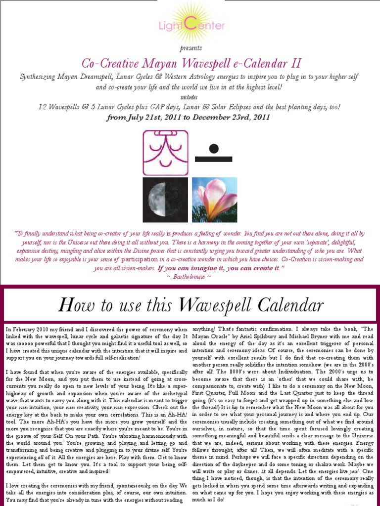 Mayan Calendar Creative - Wavespell | PDF | Planets In Astrology