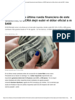 Infobae El BCRA Dejó Subir El Dólar Oficial A Más de 400