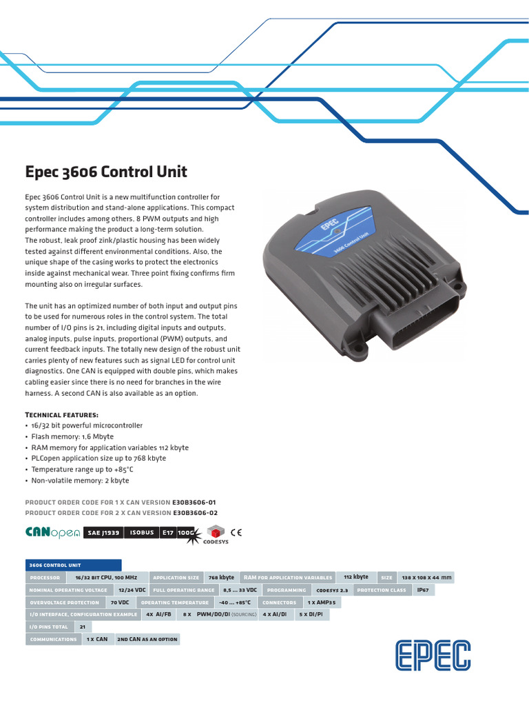 Epec 3606 Control Unit PDF