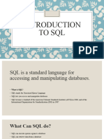 Introduction To SQL