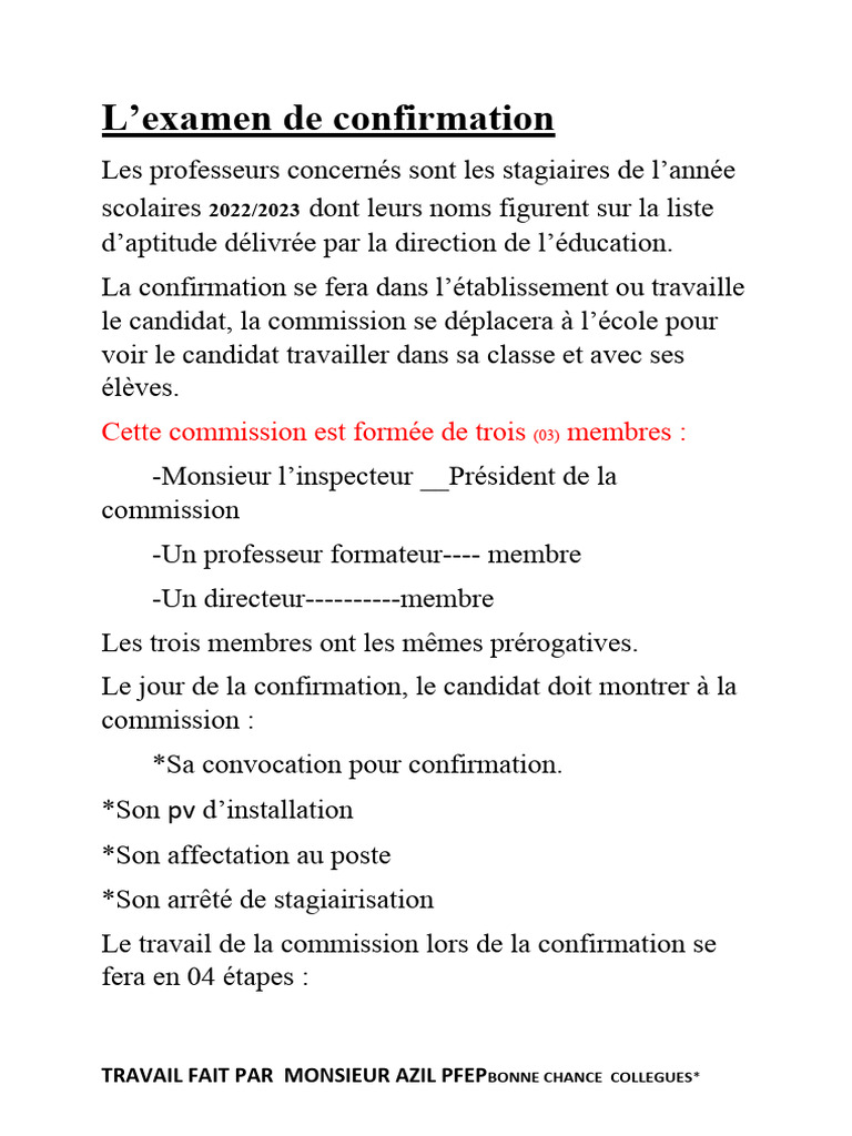comment écrire un message de confirmation