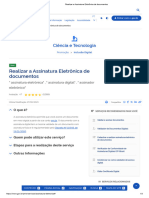 Realizar A Assinatura Eletrônica de Documentos