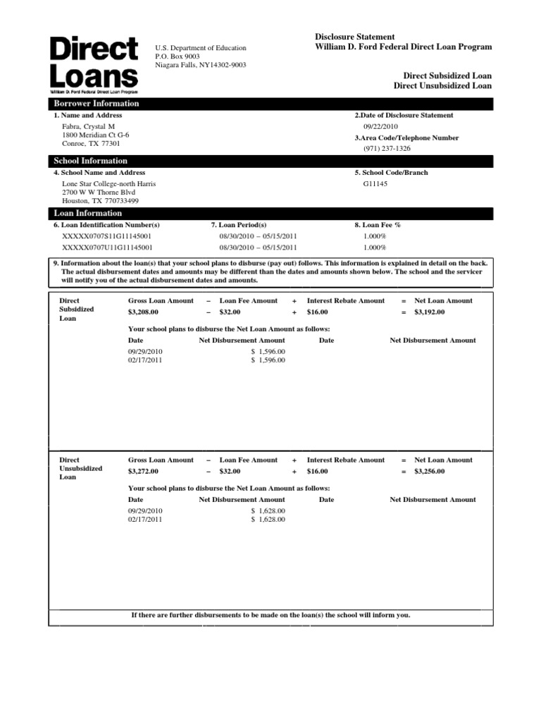 DisclosureStatement (3) Loans Fee