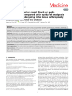 Adductor Canal Block On Pain Vs Epidural en Artroplastia de Cadera