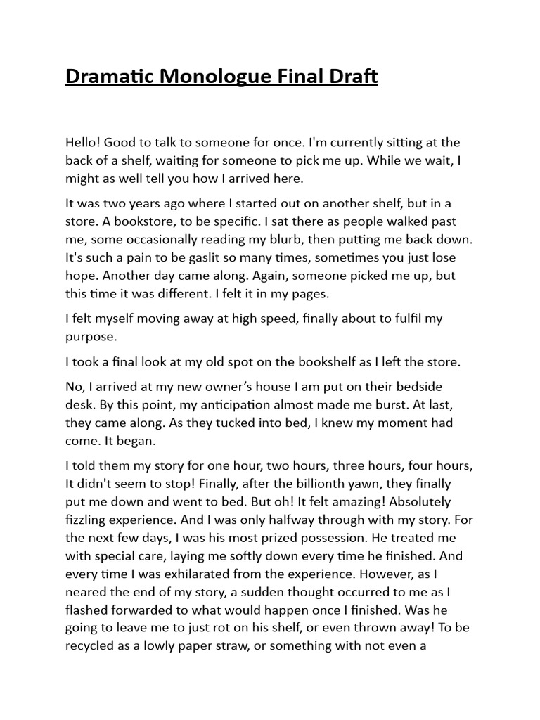 Book's Journey: A Monologue | PDF | Poetry