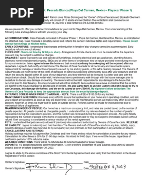Rental Agreement Casa Pescada Elizabeth Obermann