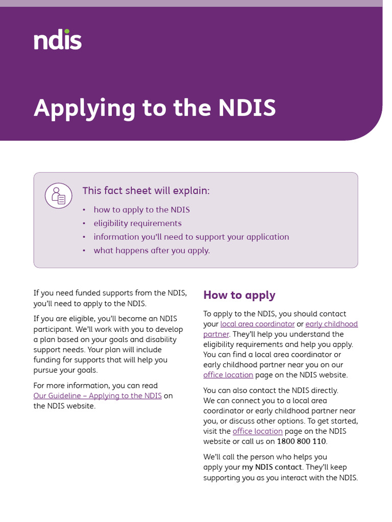How to Apply for the NDIS | PDF | Travel Visa | Government And Personhood