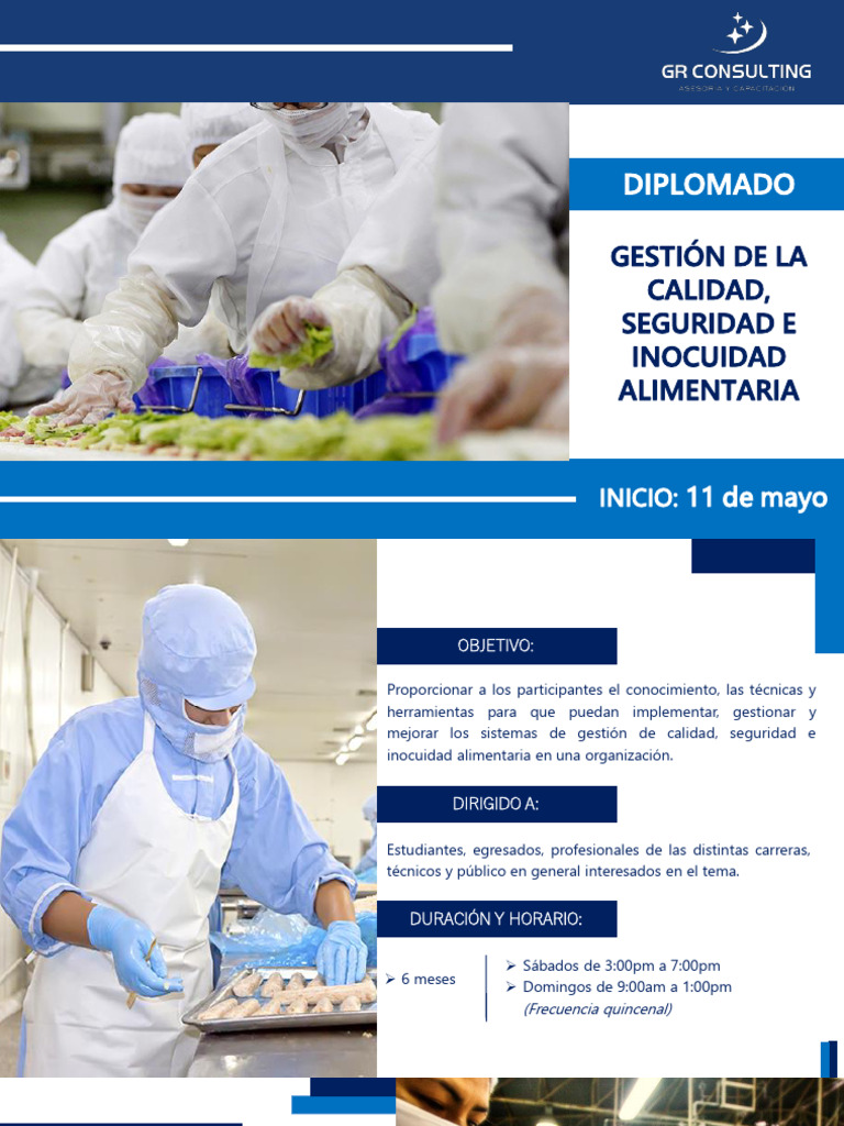 Diplomado en Calidad e Inocuidad Alimentaria | PDF | Análisis de Riesgo ...