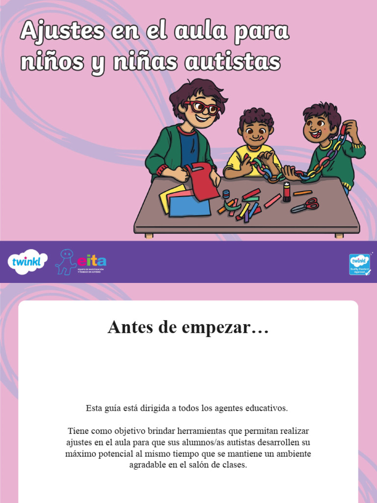Ajustes Educativos para Niños Autistas | PDF | Salón de clases ...