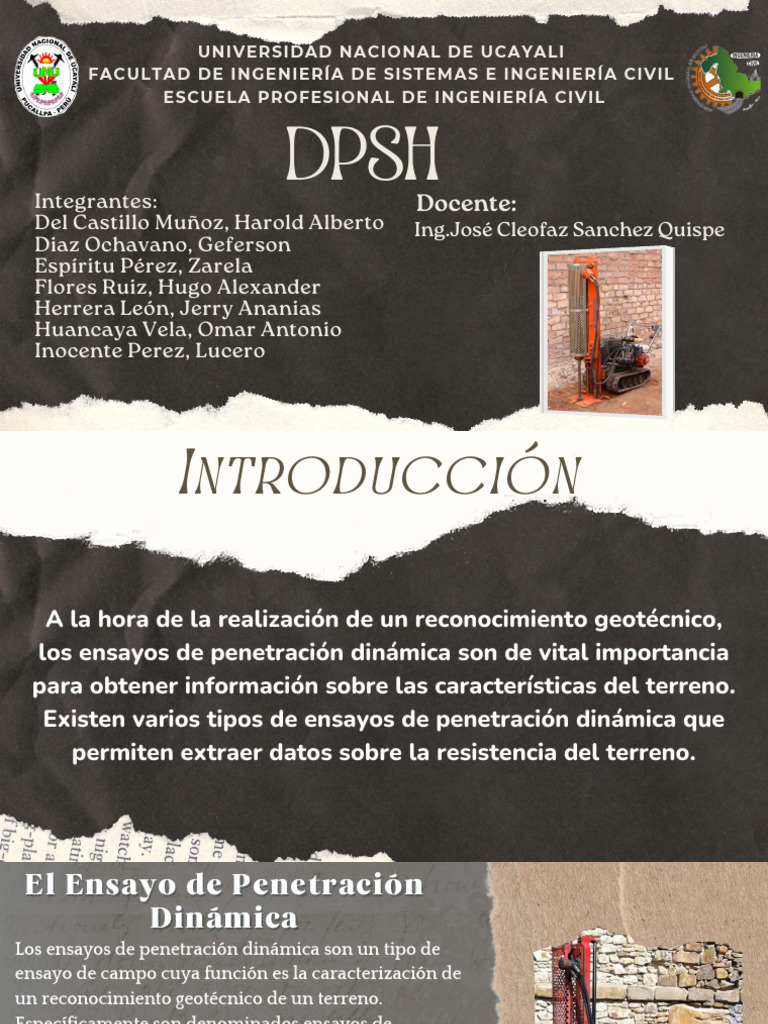 Ensayo de Penetración Dinámica DPSH | PDF