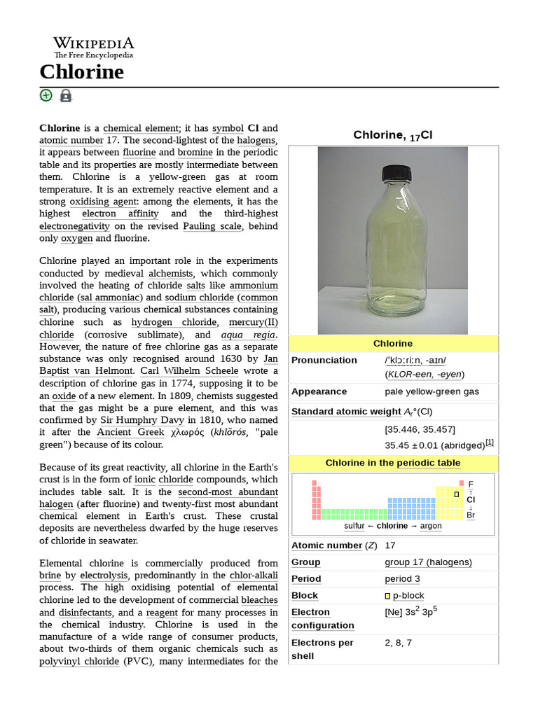 Chlorine PDF Chlorine Isotope