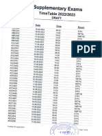 Supplementary Examinations Timetable 2022-2023 - REVISED