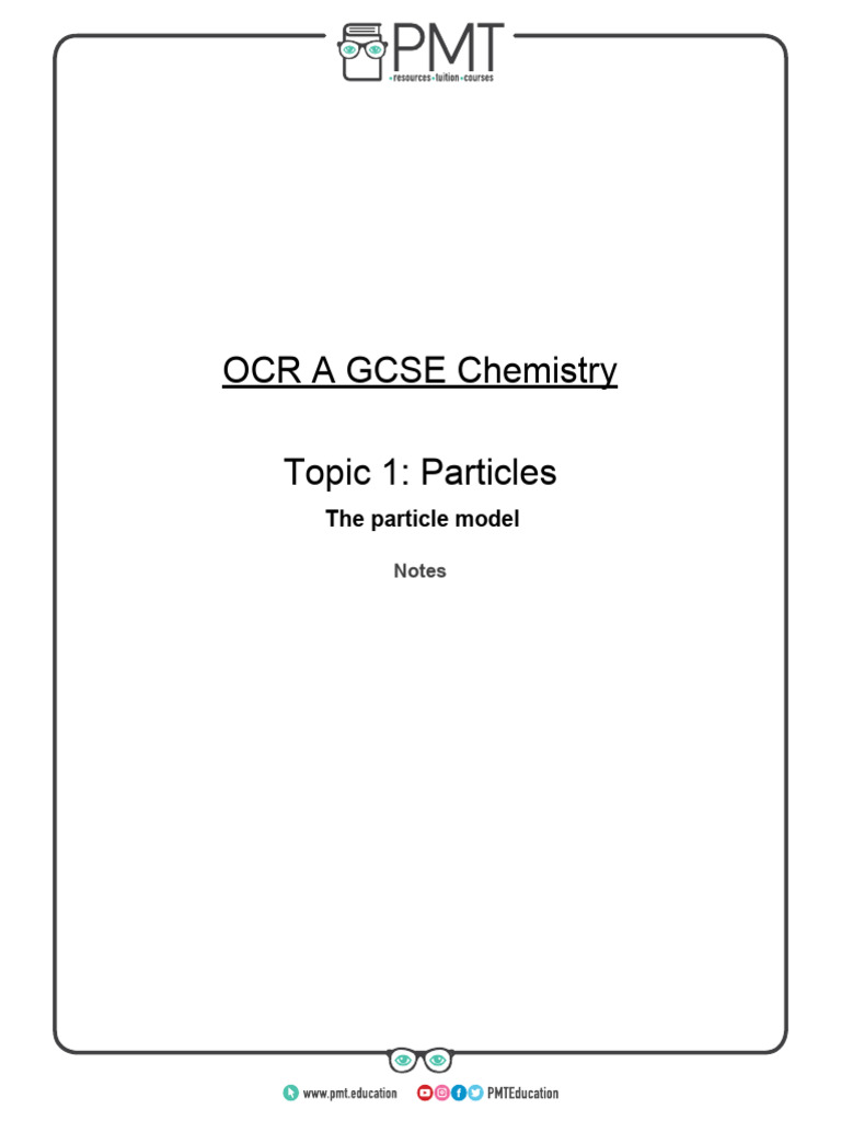 1 1 The Particle Model PDF Physical Sciences Chemistry