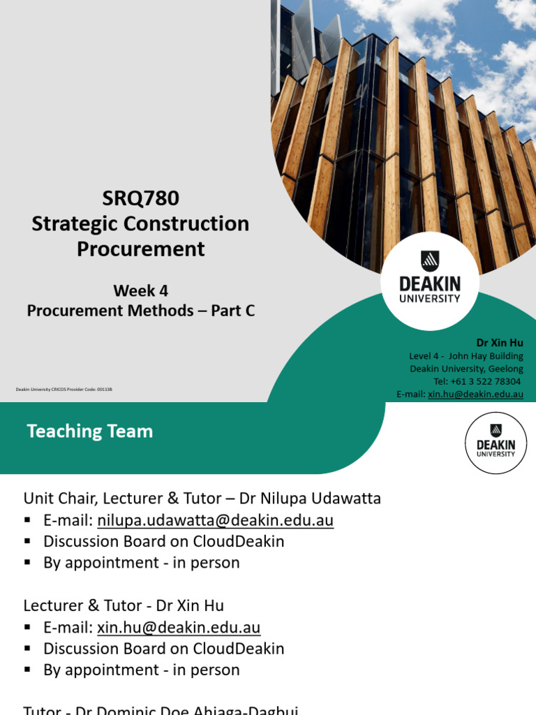 SRQ780 - Week 4 - Procurement Methods - Part C | PDF | Public–Private ...