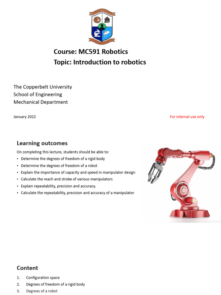 Robotics Degrees of Freedom Explained | PDF | Applied And ...