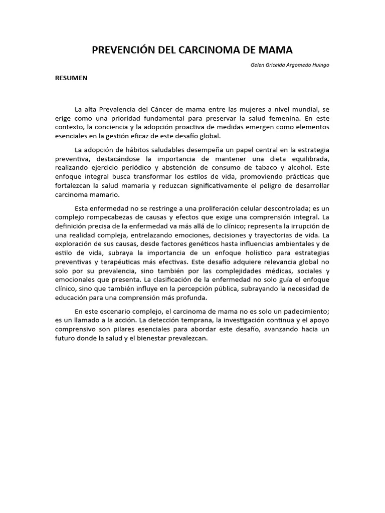 Prevención del Cáncer de Mama | PDF | Cáncer | Cáncer de mama