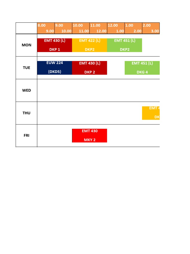 Timetable Pdf Science Mathematics