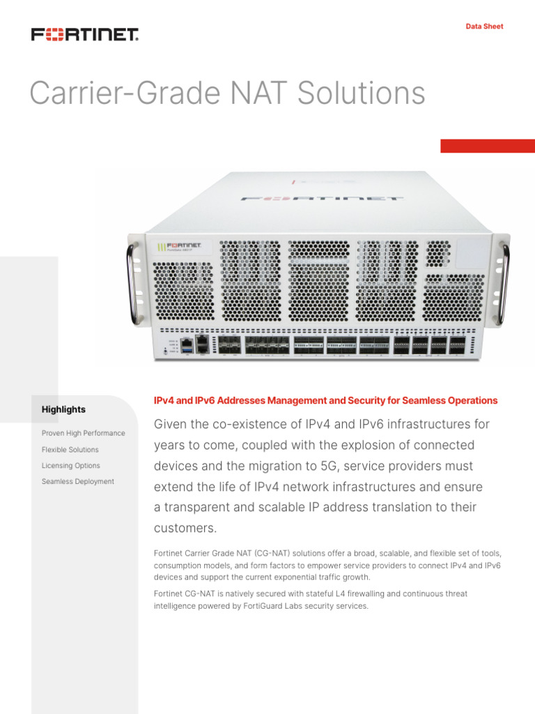 Fortinet Cgnat Solution2023 Pdf Ip Address Computer Science