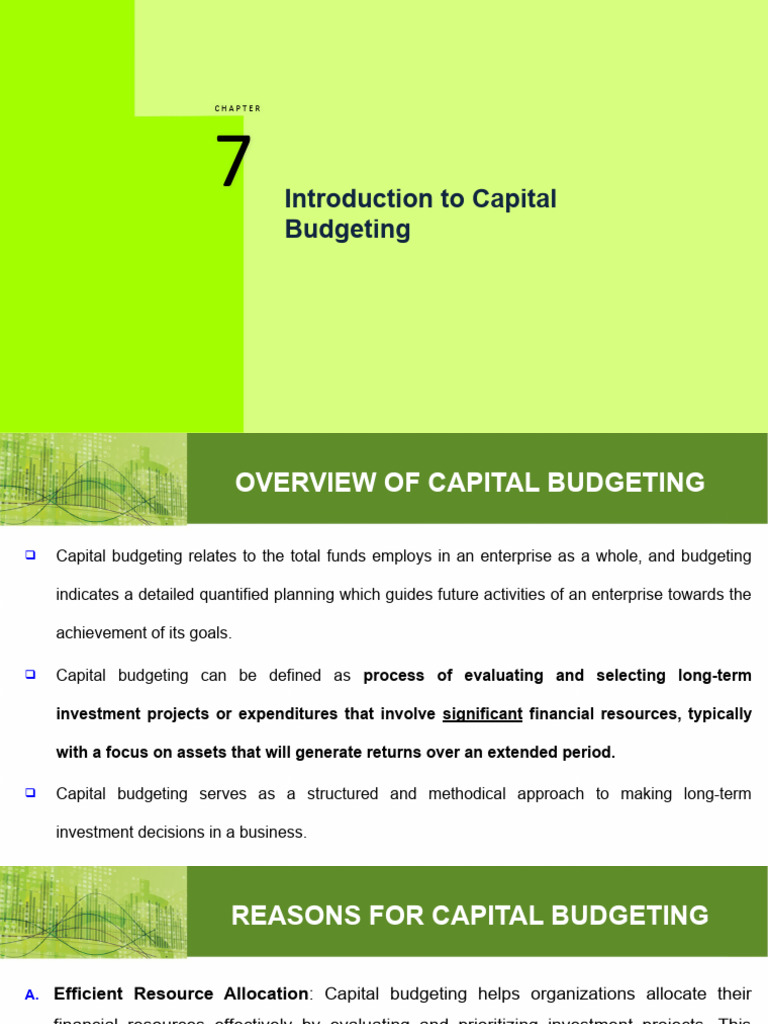 Chapter 7 - Capital Budgeting | PDF | Capital Budgeting | Net Present Value