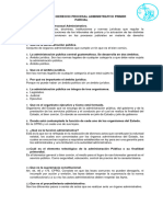 Cuestionario de Derecho Procesal Administrativo Primer Parcial