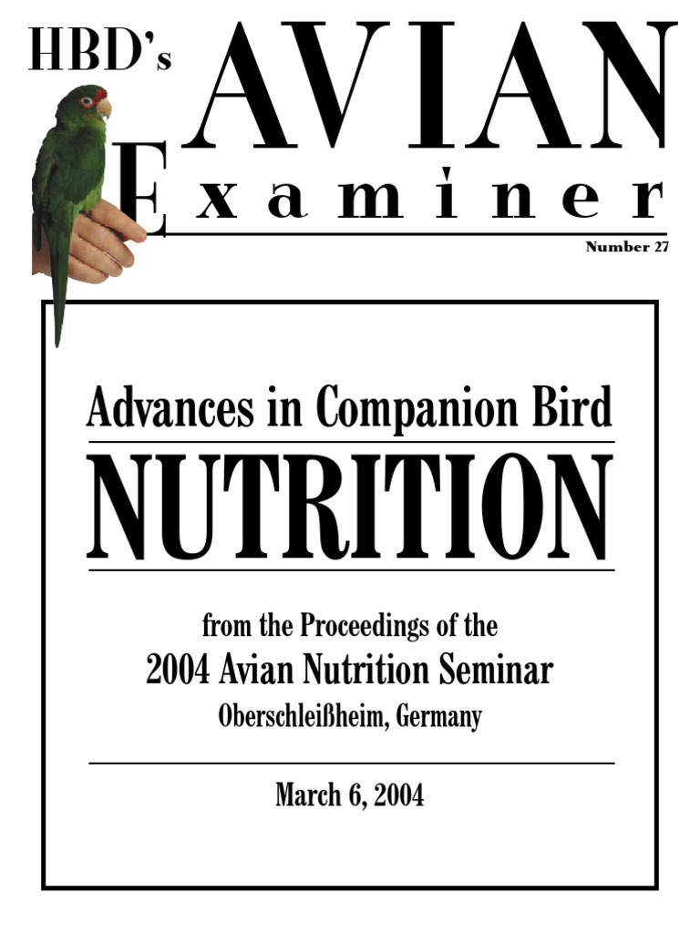 Avian Examiner PDF Vitamin A Vitamin E