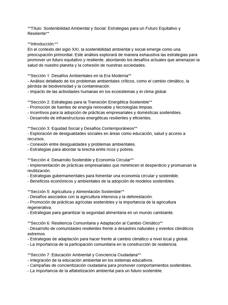 Sostenibilidad Ambiental | PDF | Sustentabilidad | Entorno natural