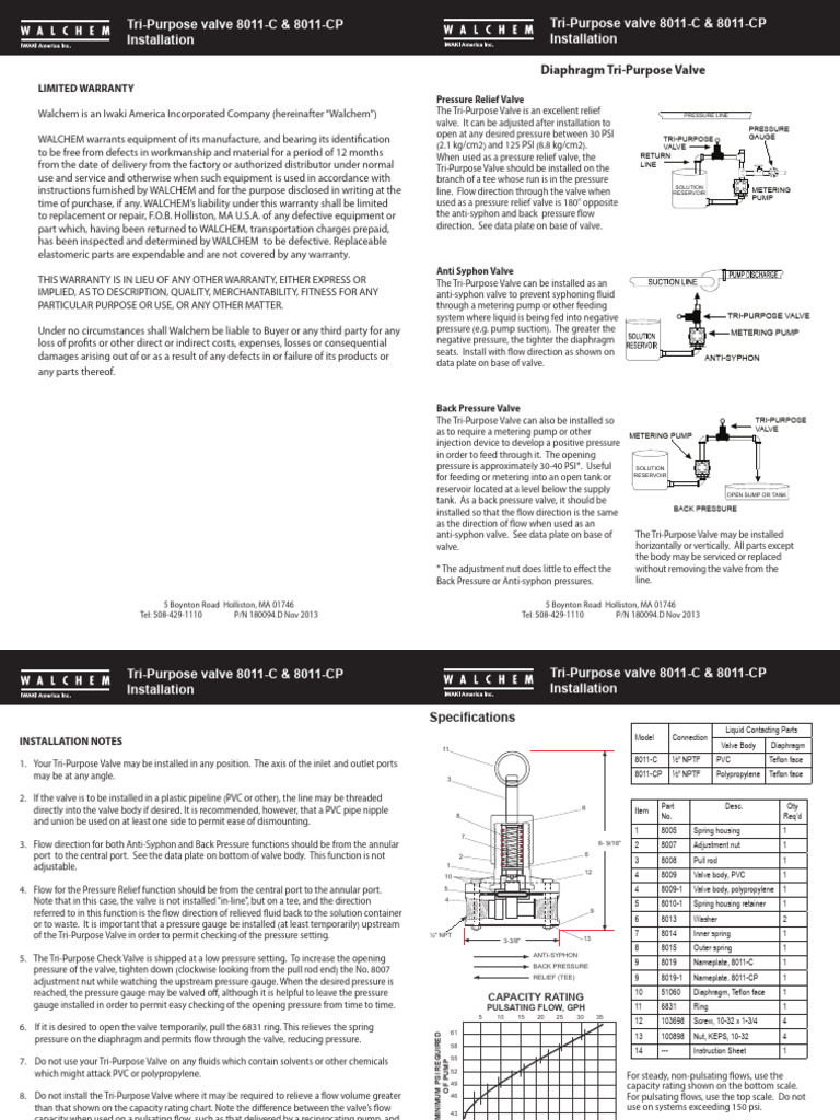 Tri-Purpose Valve 8011-C & 8011-CP Guide | PDF | Valve | Pump