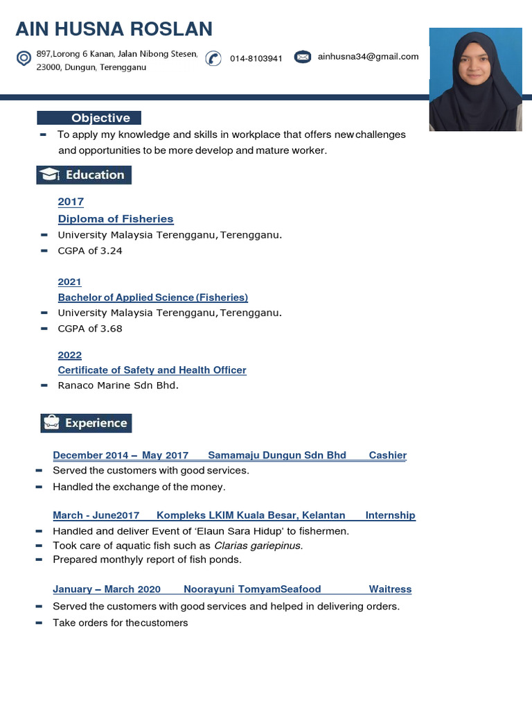 Ain+Husna+Resume+(2)+(1) | PDF