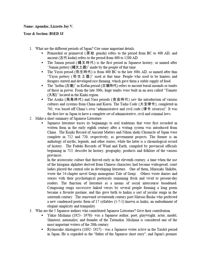 Japanese Literature Pdf Japan Japanese Literature