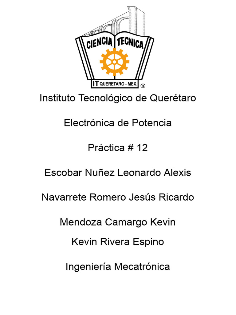 Practica 12 Ok | PDF | Electrónica | Ingenieria Eléctrica