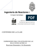 Expresiones de Velocidad para Reacciones Elementales y No Elementales