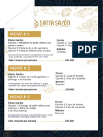 Menú Eventos Santa Sazón Resto Bar 2023