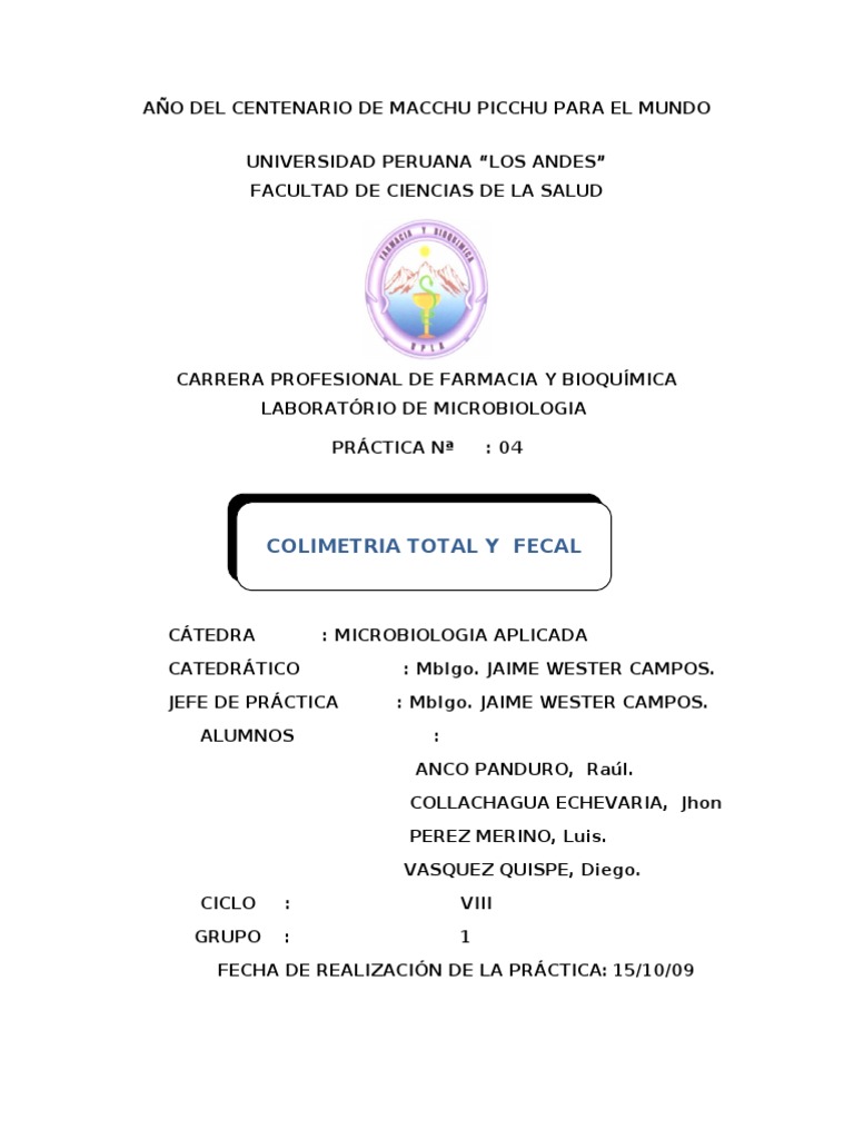 Colimetria Total | PDF | Las bacterias | Patologia clinica