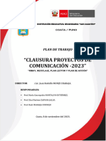 2023 - PLAN DE TRABAJO - Clausura