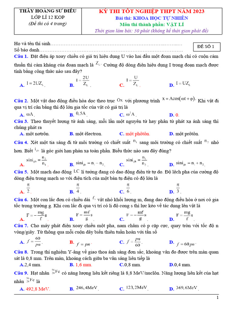 ĐỀ VIP 01 | PDF