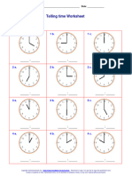 Telling - Time - Worksheet - 1