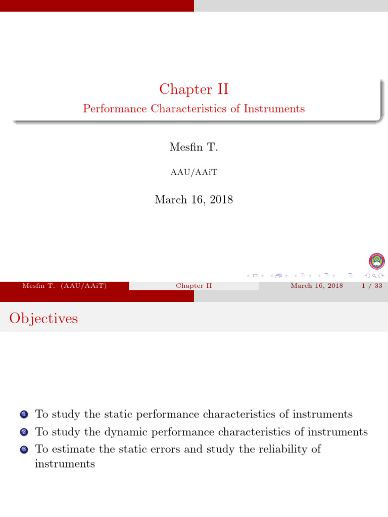 Instrument Performance Characteristics | PDF | Technology & Engineering