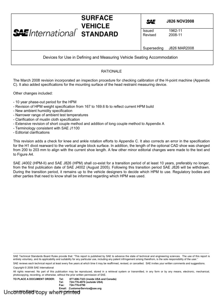 Sae J826 - 2008 | PDF | Business | Technology & Engineering