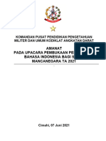 Amanat Buka Pembekalan Bahasa Indonesia Bagi Siswa Mancanegara 07 Juni Ta 2021